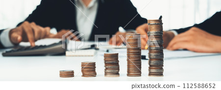 Growth coin stack symbolizing business investment. Shrewd 112588652