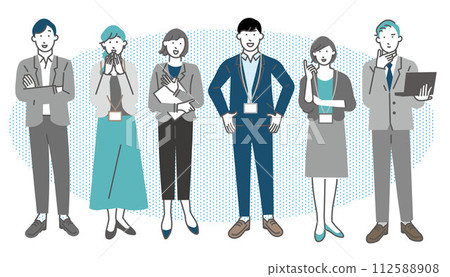 Illustration material of men and women - business people - business team 112588908