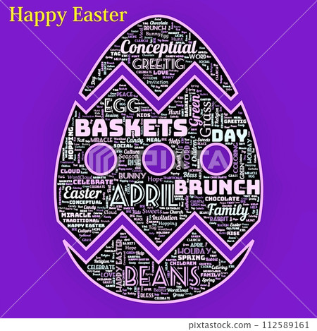 Word cloud of the Happy Easter as background 112589161