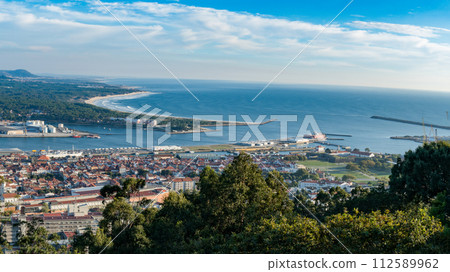 Aerial view on the center of Viana do Castelo 112589962