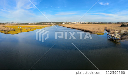 Landscape with reeds in Esmoriz Landscape with reeds in Esmoriz 112590360