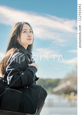 High school girl looking to the future 112591041