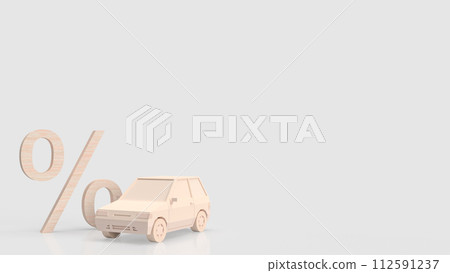 The car and percent symbol for Automotive finance concept 3d rendering. 112591237