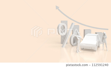 The car and percent symbol for Automotive finance concept 3d rendering. 112591240