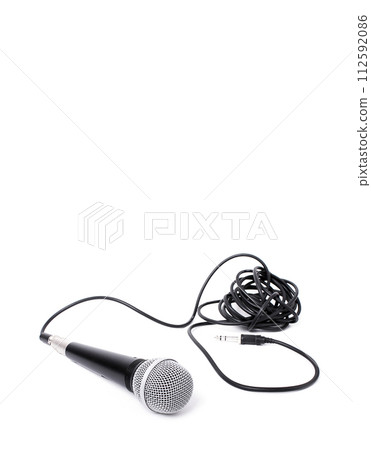 Voice microphone on white background with copy space 112592086