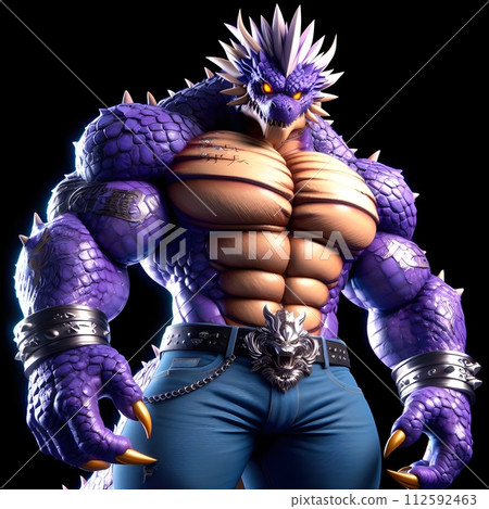 A massive humanoid dragon with purple. A massive humanoid dragon with purple. 112592463
