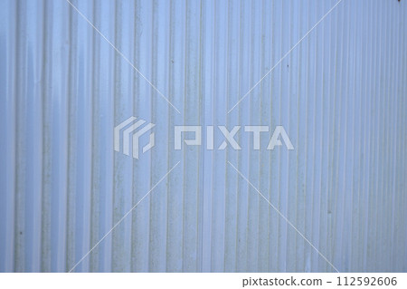 Blue tin plate wall 112592606