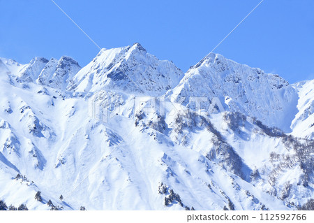 Northern Alps Goto Tateyama Mountain Range, Fuki-no-tai in March 112592766