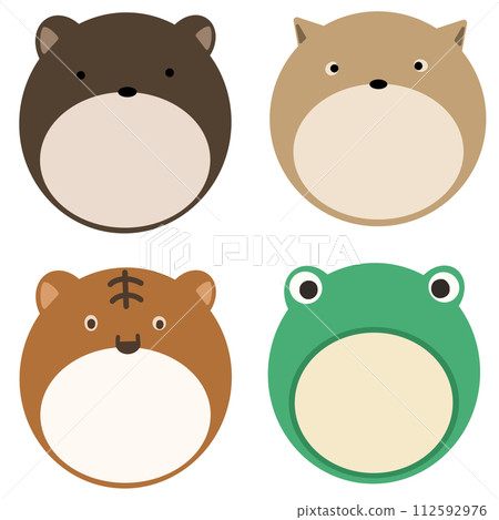 set of cute cartoon animal 112592976