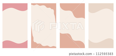 Collection of assorted shapes suitable for headers and footers in vertical stories, promo site. Decorative frame separator for creative design in a basic vector flat style. Nature-inspired Boho color Collection of assorted shapes suitable for headers and footers in vertical stories, promo site. Decorative frame separator for creative design in a basic vector flat style. Nature-inspired Boho color 112593383