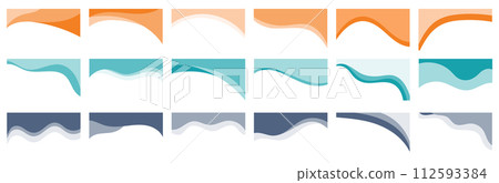 Compilation of assorted shapes for web page headers or footers. Design template serving as a separator on a landing page. Heading depicted in a flat vector style Compilation of assorted shapes for web page headers or footers. Design template serving as a separator on a landing page. Heading depicted in a flat vector style 112593384