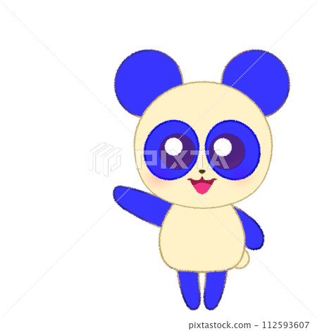 Crayon illustration of a panda raising its hand Crayon illustration of a panda raising its hand 112593607