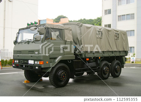 A parked Maritime Self-Defense Force large truck 112595355