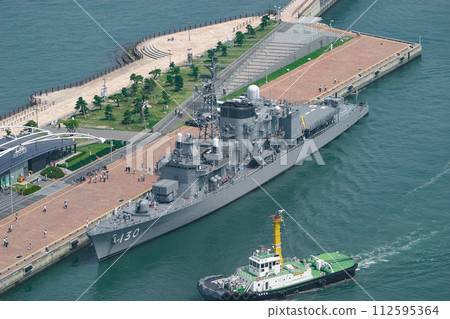 Maritime Self-Defense Force destroyer anchored at Takamatsu Port 112595364