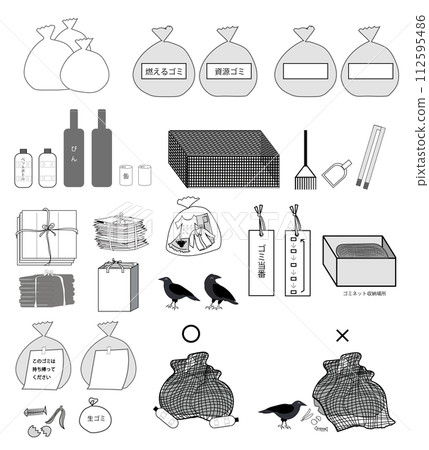 Garbage duty, garbage removal guide illustration material Neighborhood association Garbage duty, garbage removal guide illustration material Neighborhood association 112595486