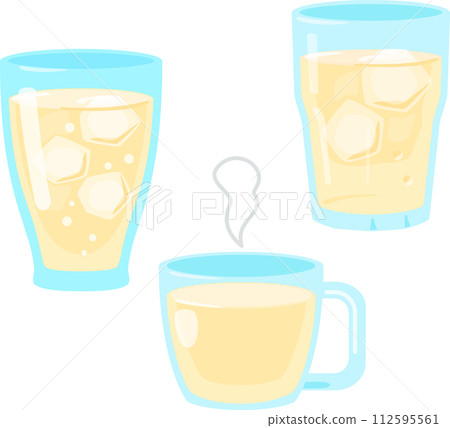Drinks with soda, hot water, and water 112595561