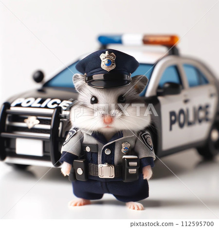 cute hamster police officer cute hamster police officer 112595700