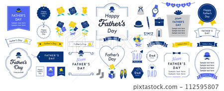 父親節設計理念集（英文字母）白色背景 112595807