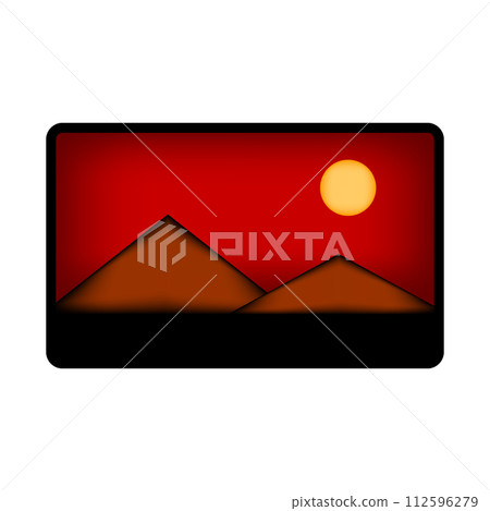 Picture icon on white. 112596279