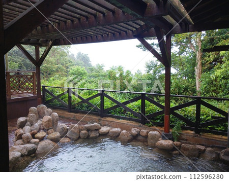 被綠樹環繞的露天浴池 112596280