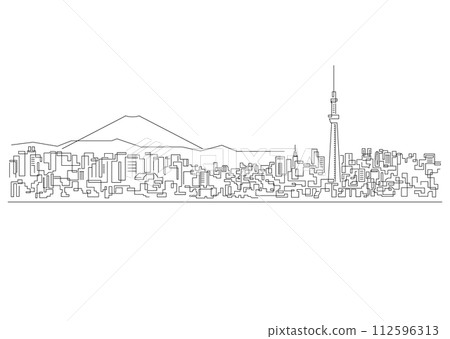 nuance_illustration_日本東京,富士山,城市,風景 nuance_illustration_日本東京,富士山,城市,風景 112596313