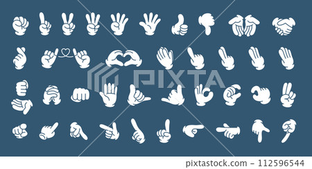 Set of 38 cute and simple hand sign illustrations Set of 38 cute and simple hand sign illustrations 112596544