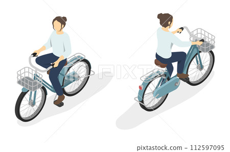 等軸圖：騎自行車的女人 112597095