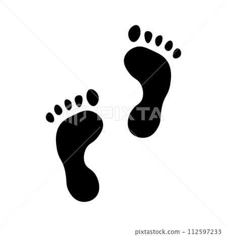 black vector feet icon on white background 112597233