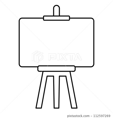 black vector easel icon on white background black vector easel icon on white background 112597269