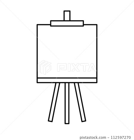 black vector easel icon on white background 112597270