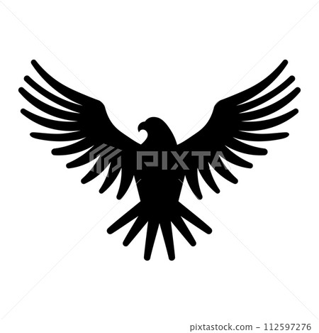 black vector eagle icon on white background 112597276