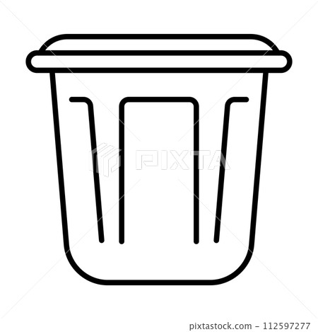 black vector dustbin icon on white background 112597277