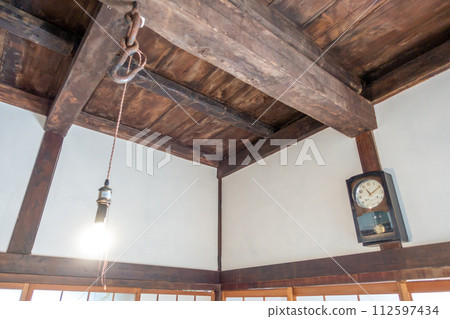 Inside view of an old folk house Japanese architecture Inside view of an old folk house Japanese architecture 112597434