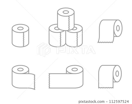 衛生紙線條畫圖示集(變體) 衛生紙線條畫圖示集(變體) 112597524