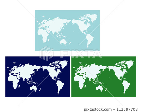 World map_Real style 3 color set 02 World map_Real style 3 color set 02 112597708