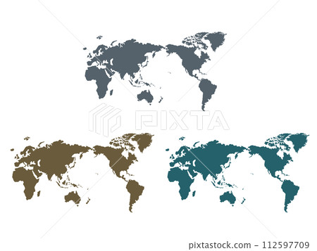 世界地圖_真實風格3色套裝01 世界地圖_真實風格3色套裝01 112597709