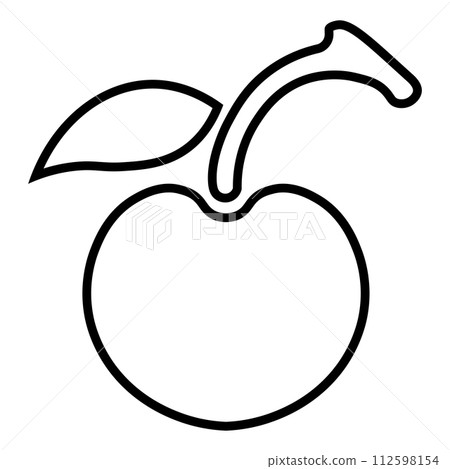 black vector cherry icon on white background 112598154