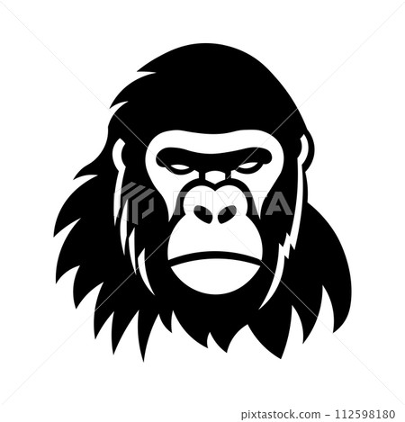 black vector gorilla icon on white background black vector gorilla icon on white background 112598180