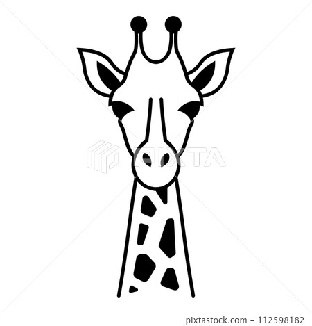 black vector giraffe icon on white background black vector giraffe icon on white background 112598182