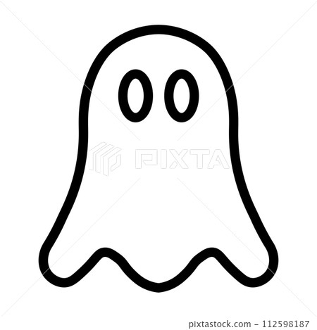 black vector ghost icon on white background 112598187