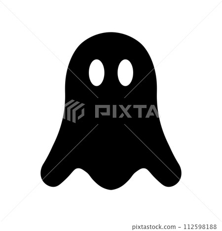 black vector ghost icon on white background 112598188