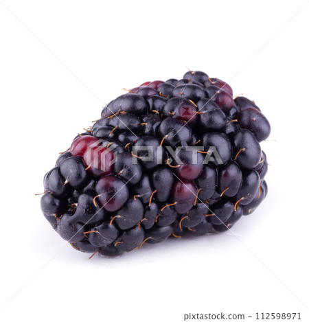 Blackberries or Dewberries isolated on a white background 112598971