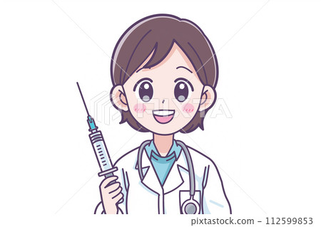 Lady lady with syringe 112599853