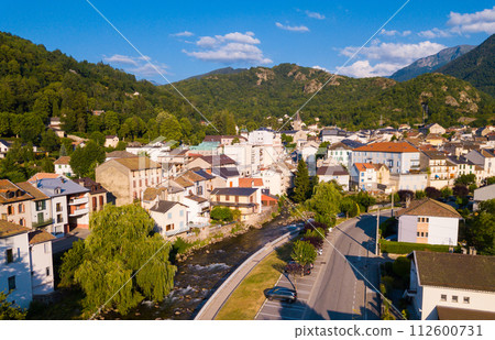 Mountain landscape with Ax-les-Thermes 112600731