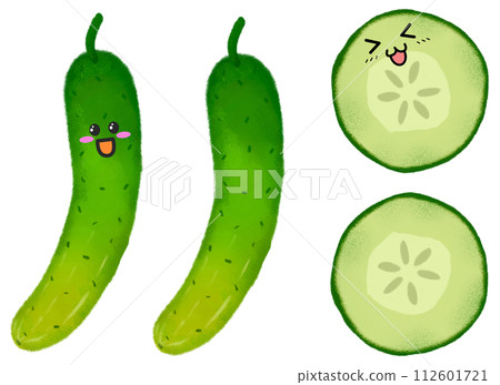 Vegetable Illustration - Character - Cucumber Vegetable Illustration - Character - Cucumber 112601721