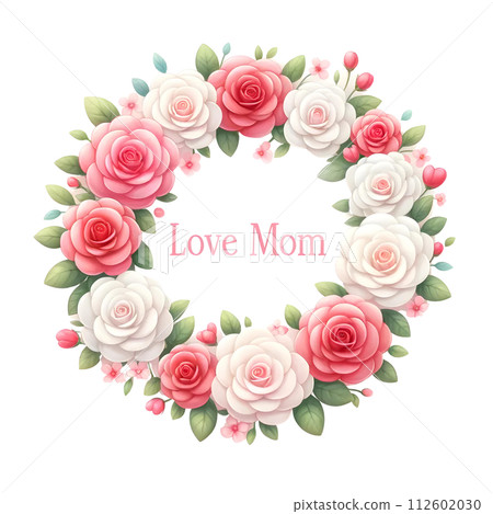 pink rose flowers in a shape of heart 112602030