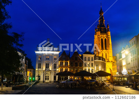 Saint Martin's Church of Kortrijk at dusk 112602186