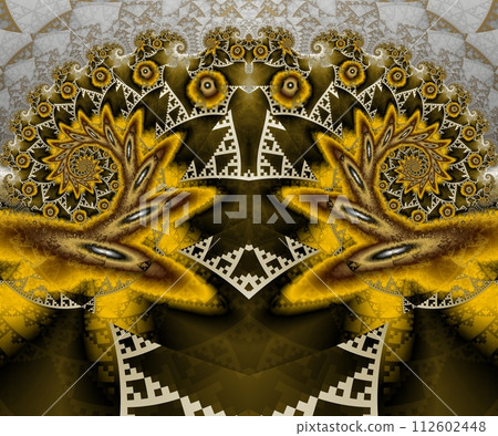 Computer generated abstract colorful fractal artwork 112602448