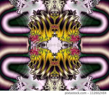 Computer generated abstract colorful fractal artwork 112602484