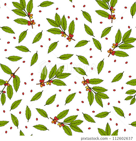 Seamless pattern with coffee branches Seamless pattern with coffee branches 112602637